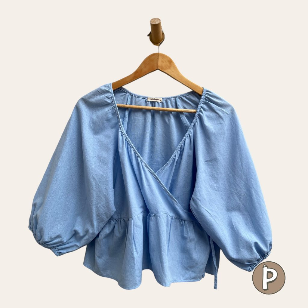 Pambahaymnl Wrap Linen Top