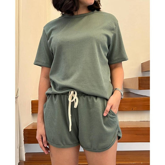 Pambahaymnl Waffle Knit Lounge Set