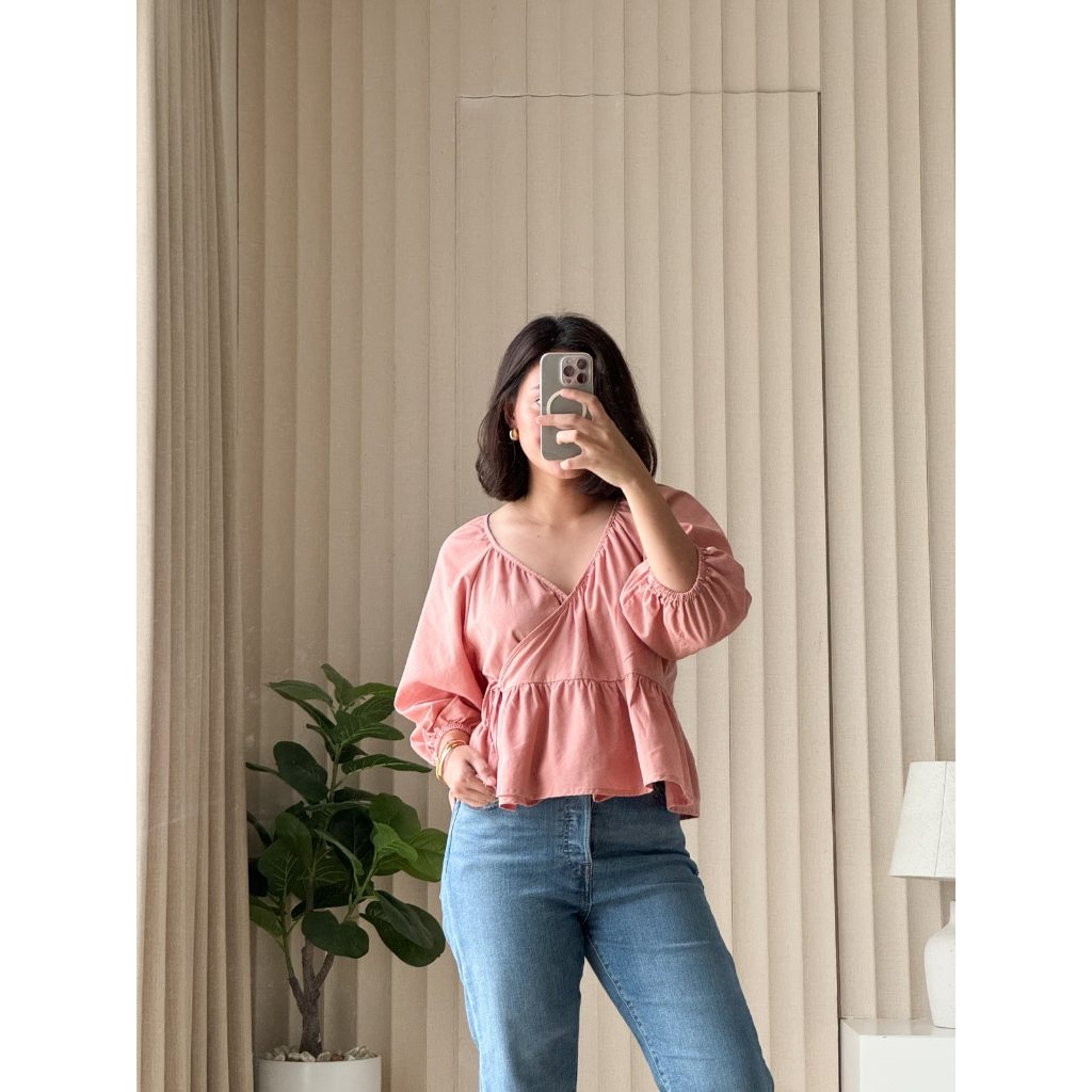 Pambahaymnl Wrap Linen Top