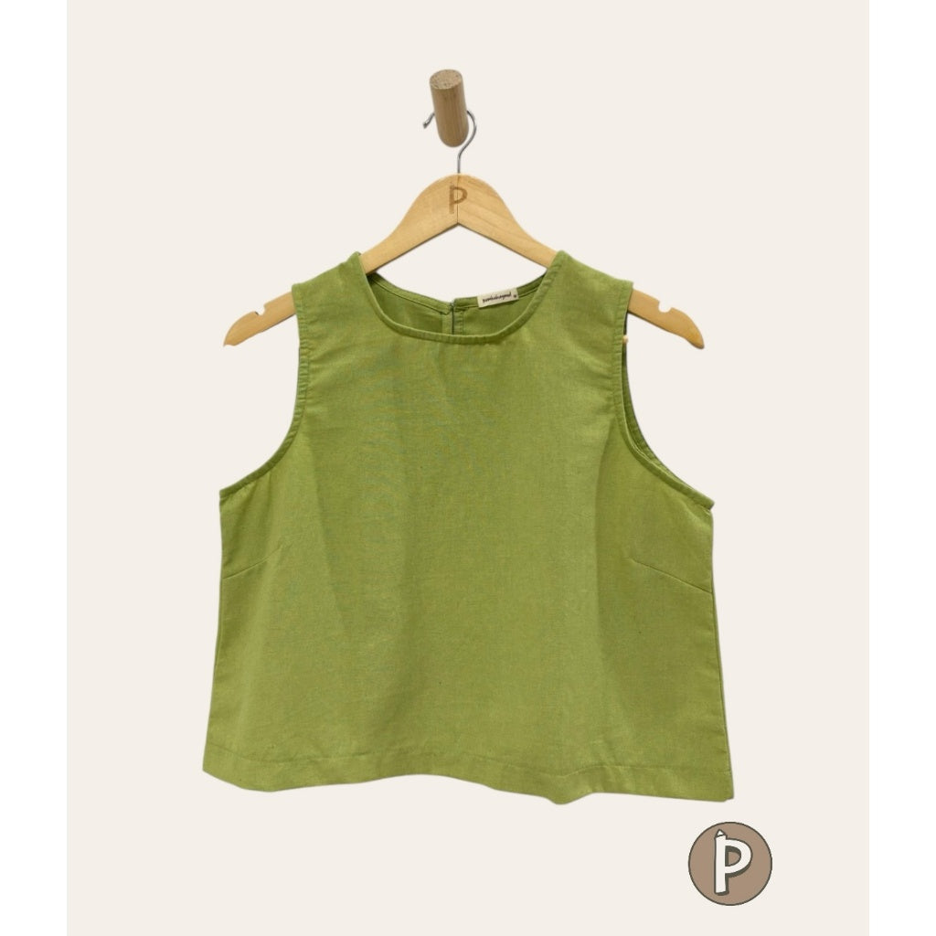 Pambahaymnl Sleeveless Linen Top