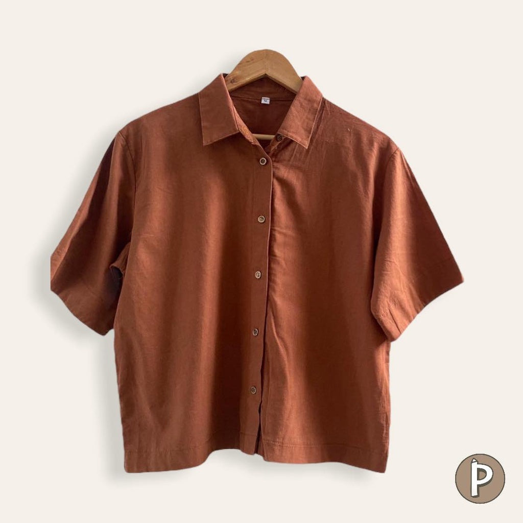 Pambahaymnl Buttoned Linen Top