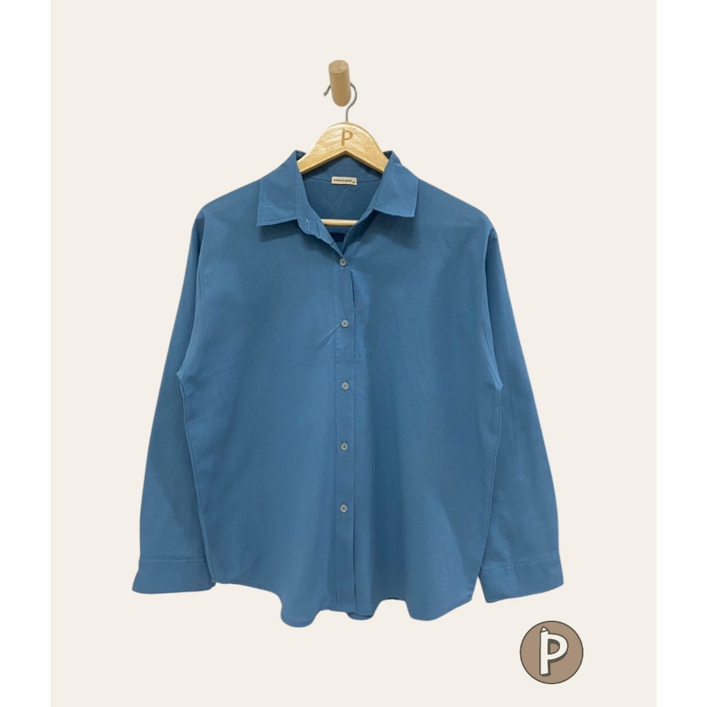 Pambahaymnl Linen Polo Longsleeve Top
