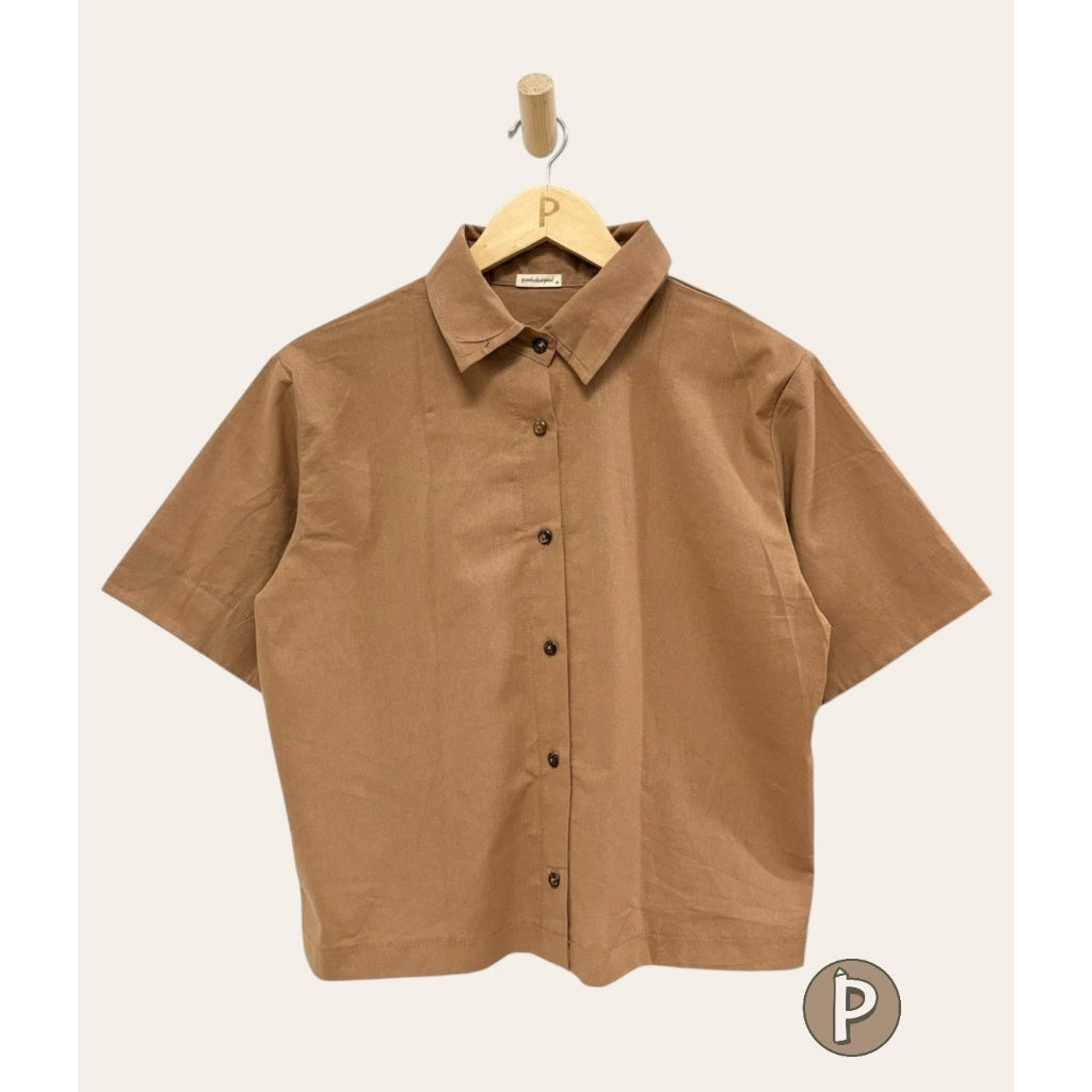 Pambahaymnl Buttoned Linen Top