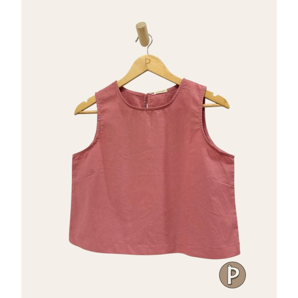 Pambahaymnl Sleeveless Linen Top