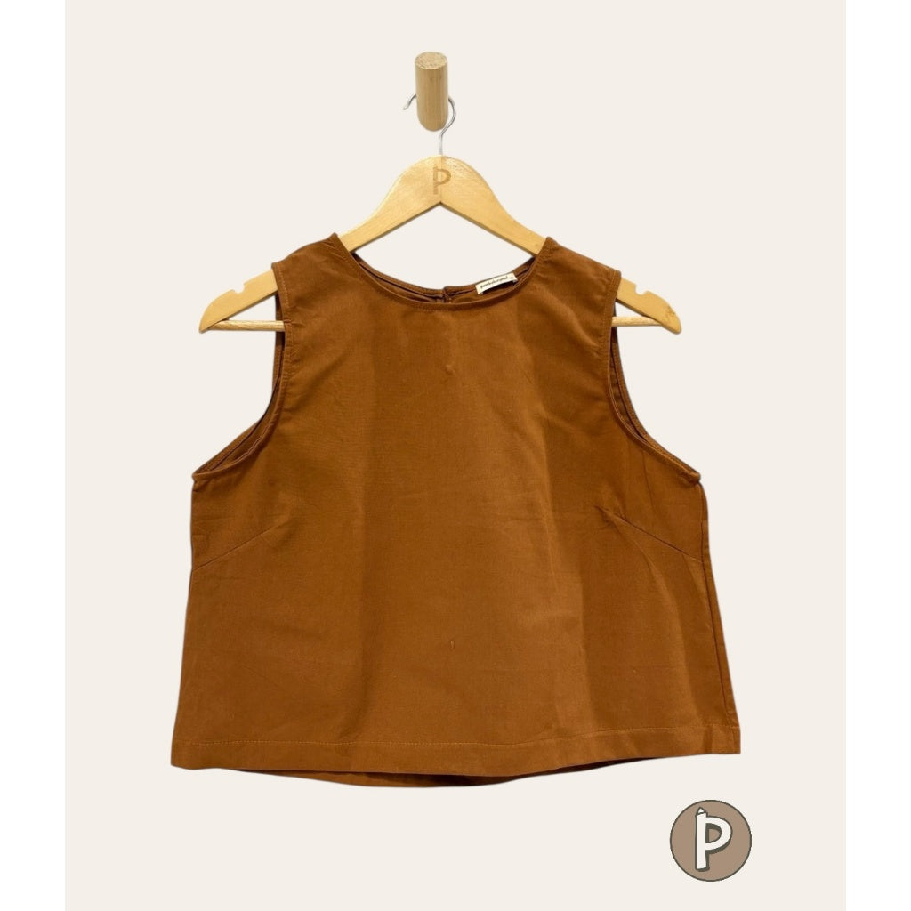 Pambahaymnl Sleeveless Linen Top