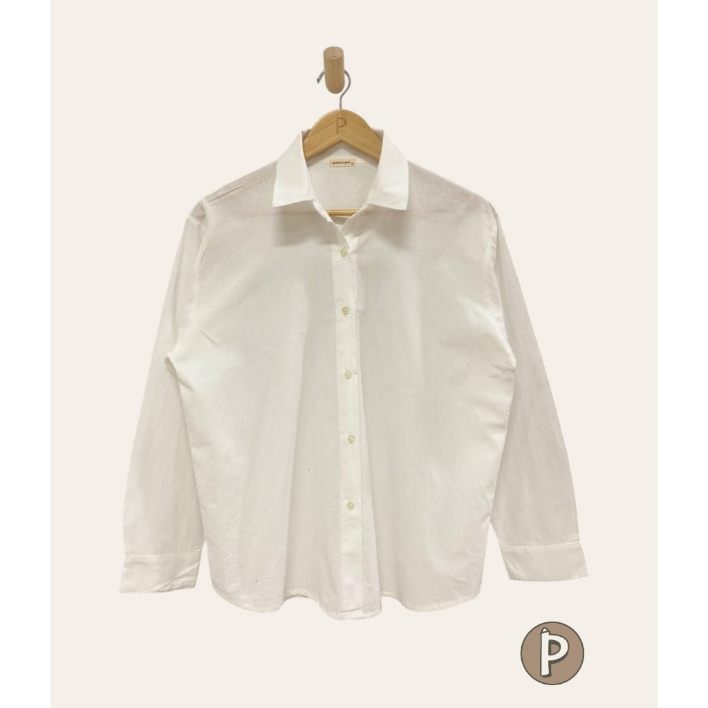 Pambahaymnl Linen Polo Longsleeve Top
