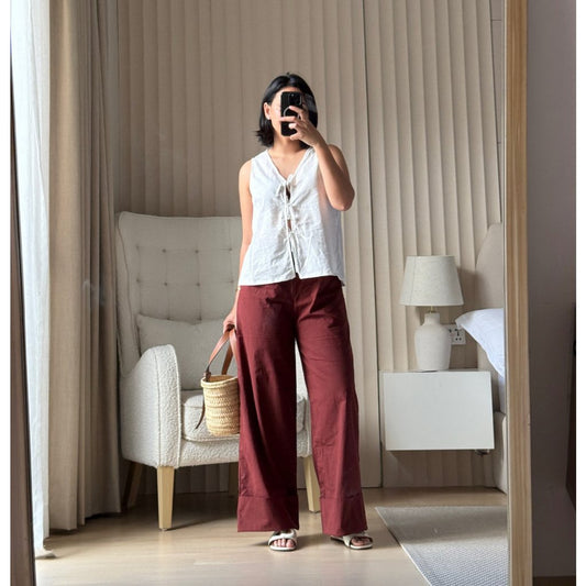 Pambahaymnl Fold Up Linen Pants