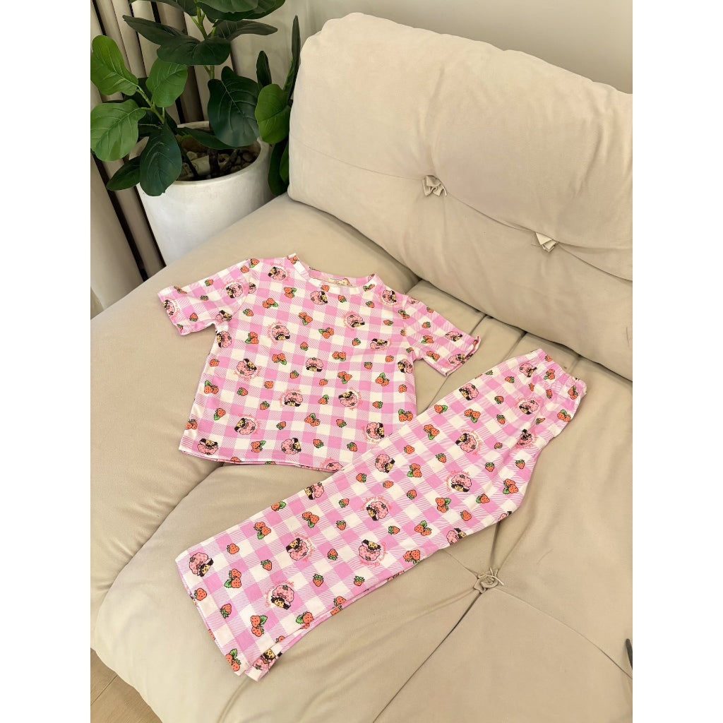 Pambahaymnl Kids Cotton Printed Pjs Lounge Set