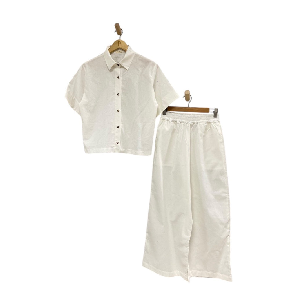 Pambahaymnl Buttoned Linen Pants Set