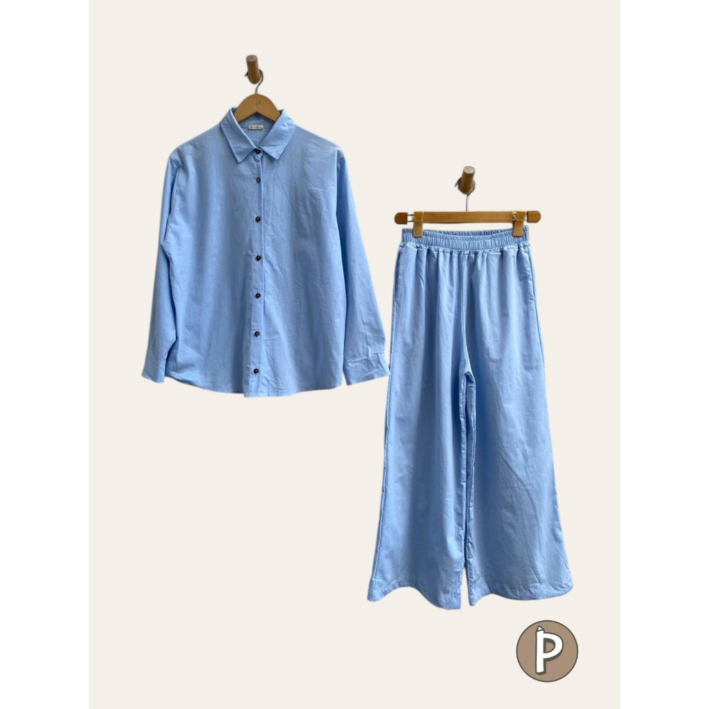 Pambahaymnl Longsleeve Linen Pants Set