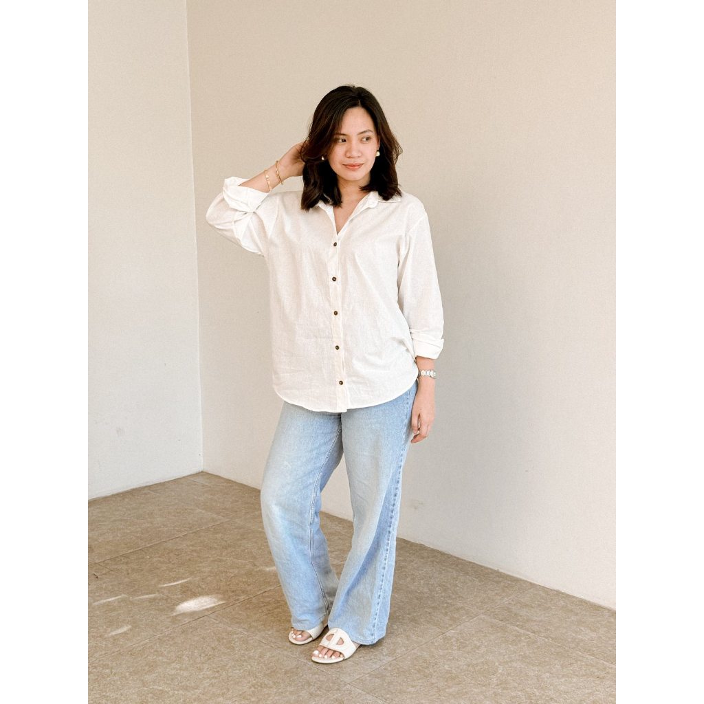 Pambahaymnl Longsleeve Linen Top