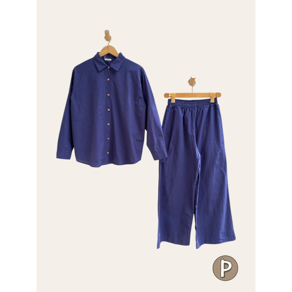 Pambahaymnl Longsleeve Linen Pants Set