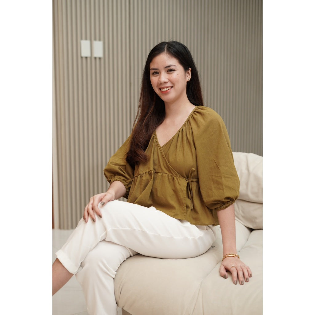 Pambahaymnl Wrap Linen Top