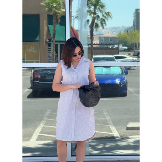 Pambahaymnl Linen Oxford Sleeveless Dress