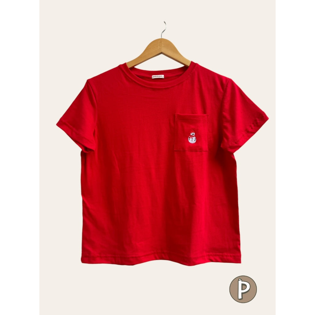 Pambahaymnl Women Christmas Pocket Tee