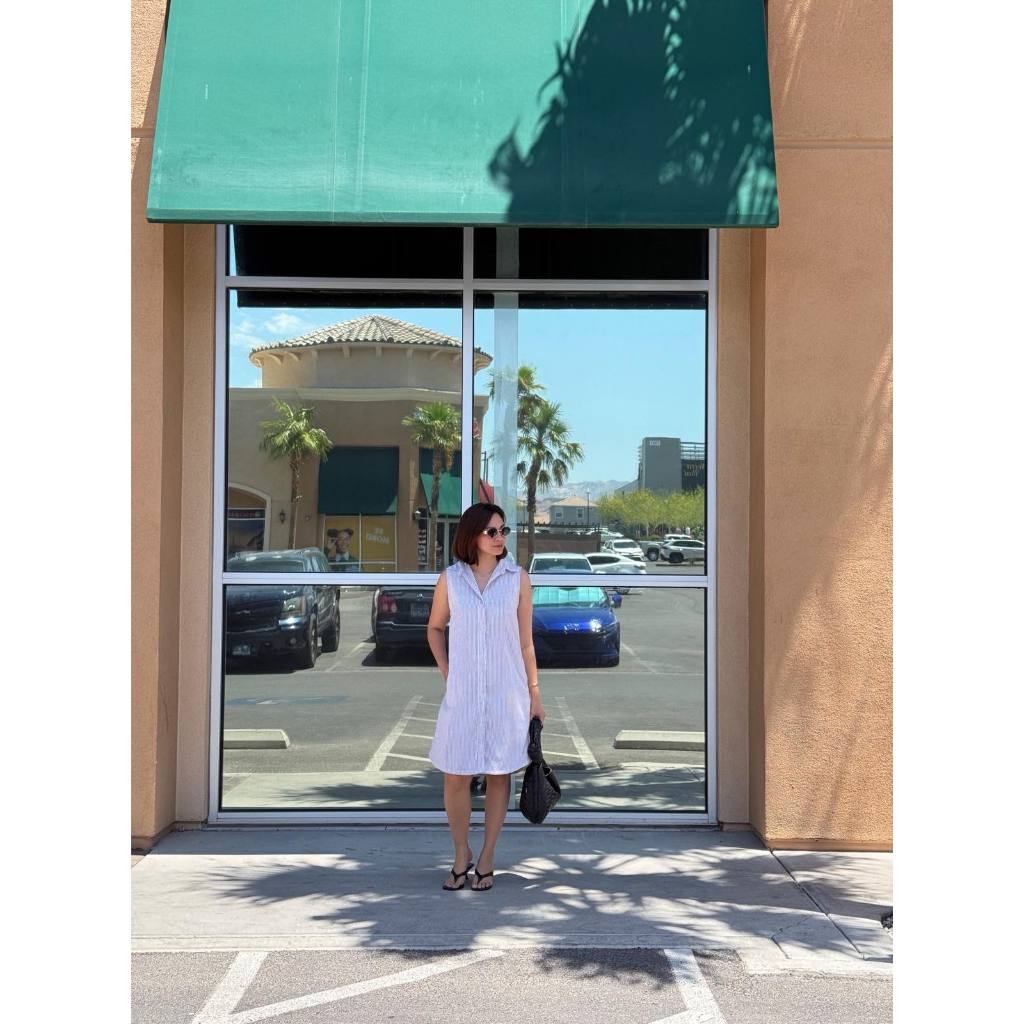 Pambahaymnl Linen Oxford Sleeveless Dress