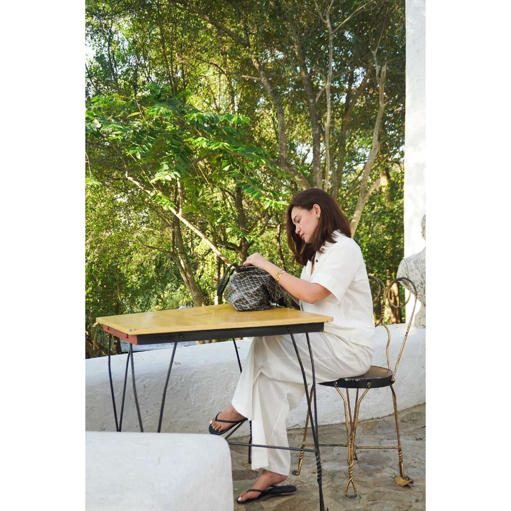 Pambahaymnl Buttoned Linen Pants Set
