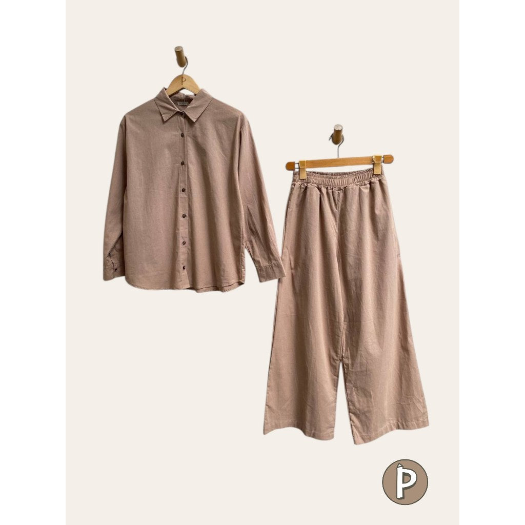 Pambahaymnl Longsleeve Linen Pants Set