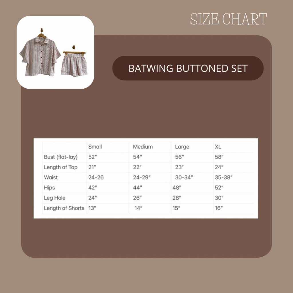 Pambahaymnl Batwing Buttoned Short Set