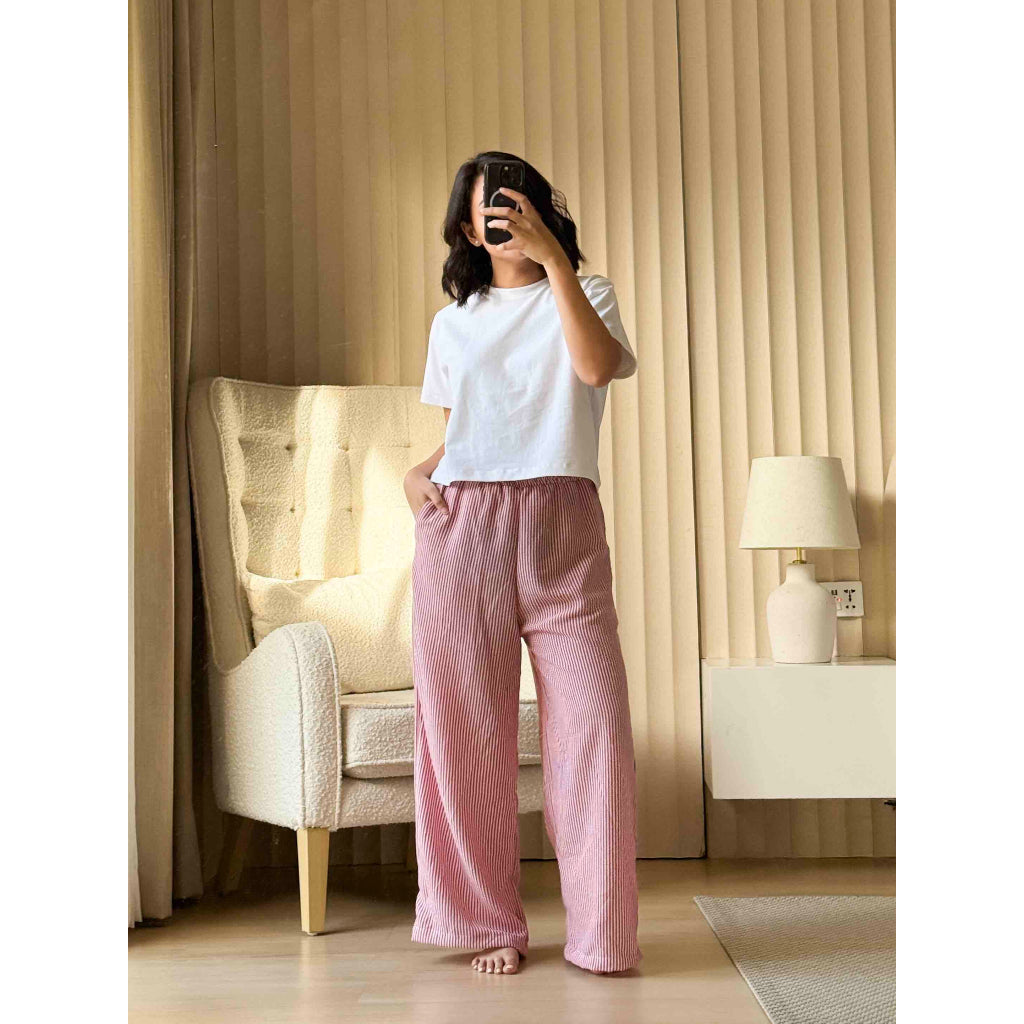 Pambahaymnl Stripes Wide Leg Pants