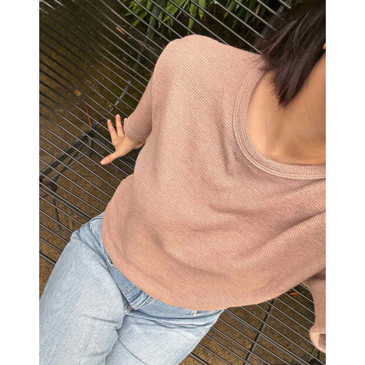 Pambahaymnl Waffle Knit Boxy Top