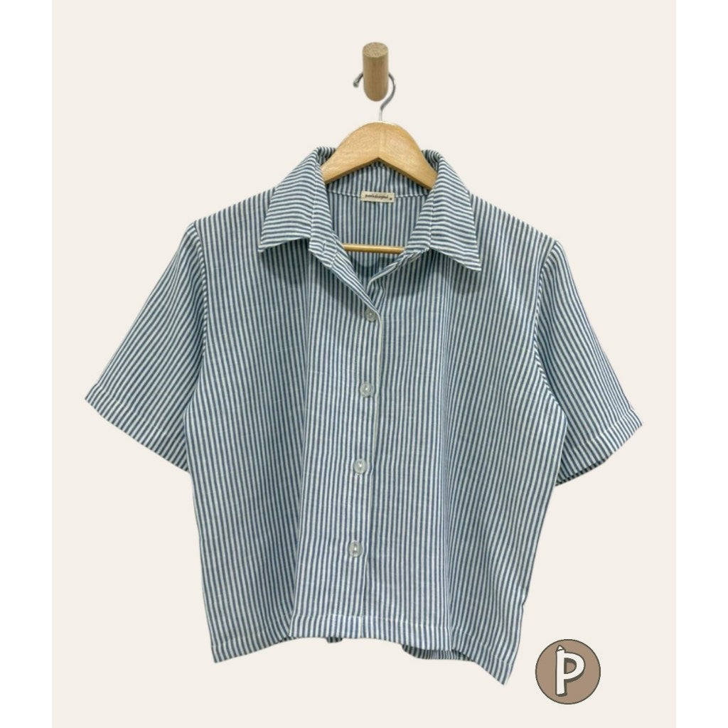 Pambahaymnl Stripes Buttoned Top