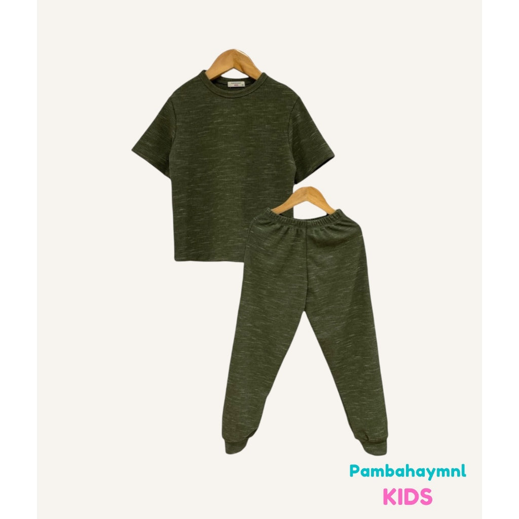 Pambahaymnl Kids Waffle Pjs Set (unisex)