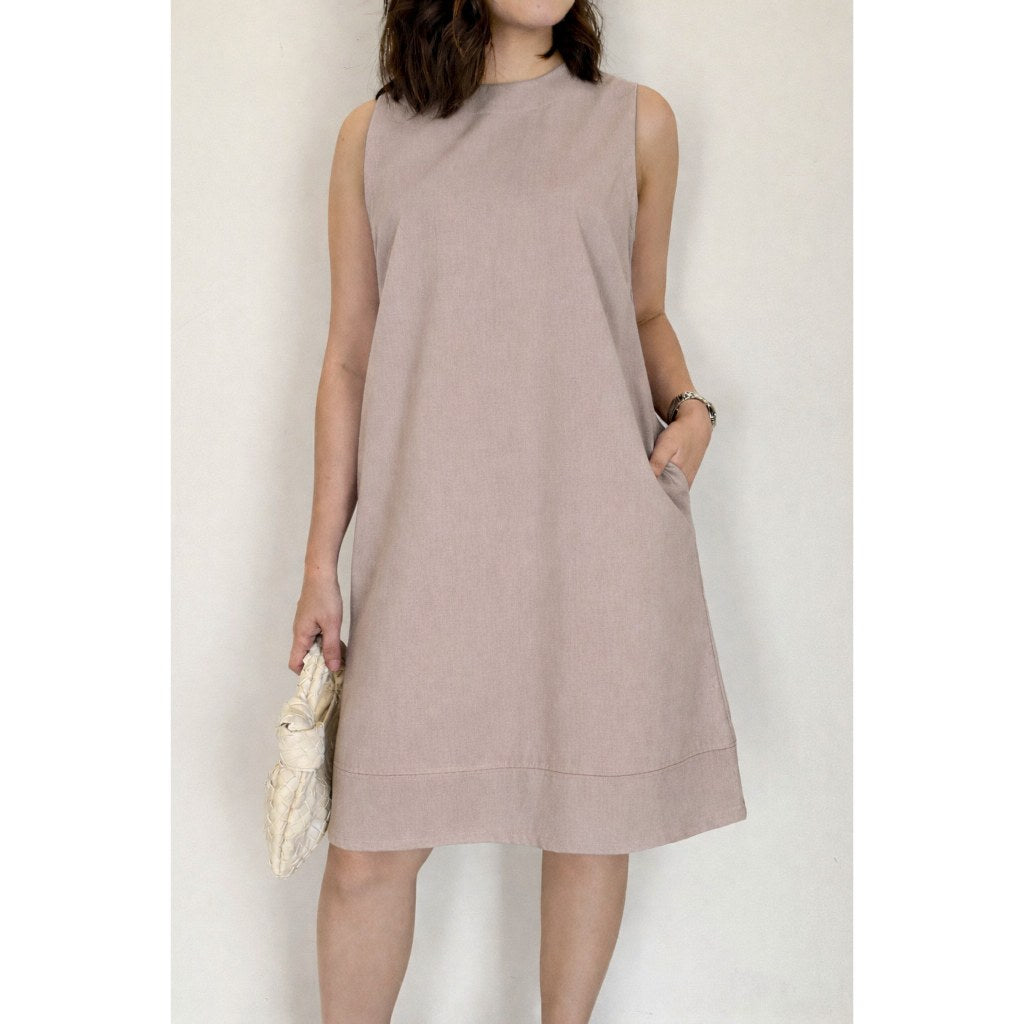 Pambahaymnl Sleeveless Premium Linen Shift Dress