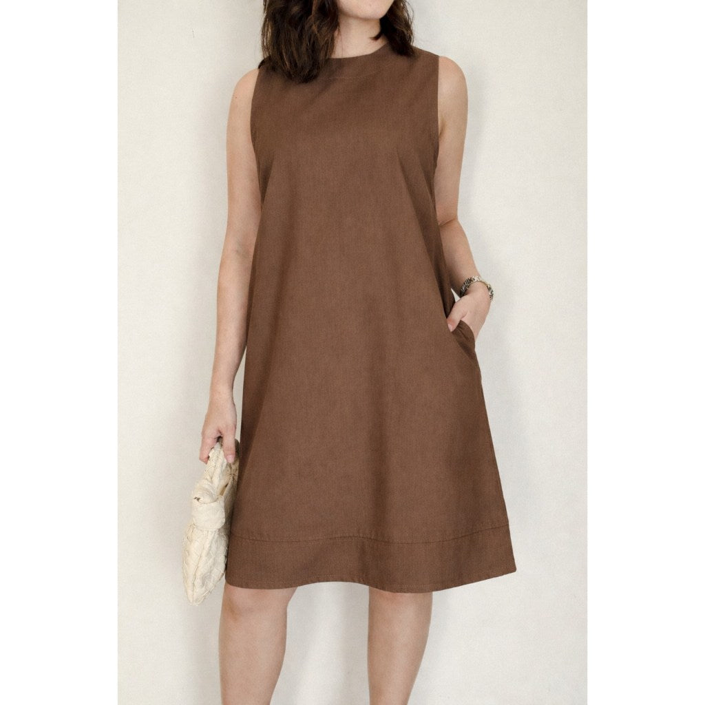 Pambahaymnl Sleeveless Premium Linen Shift Dress