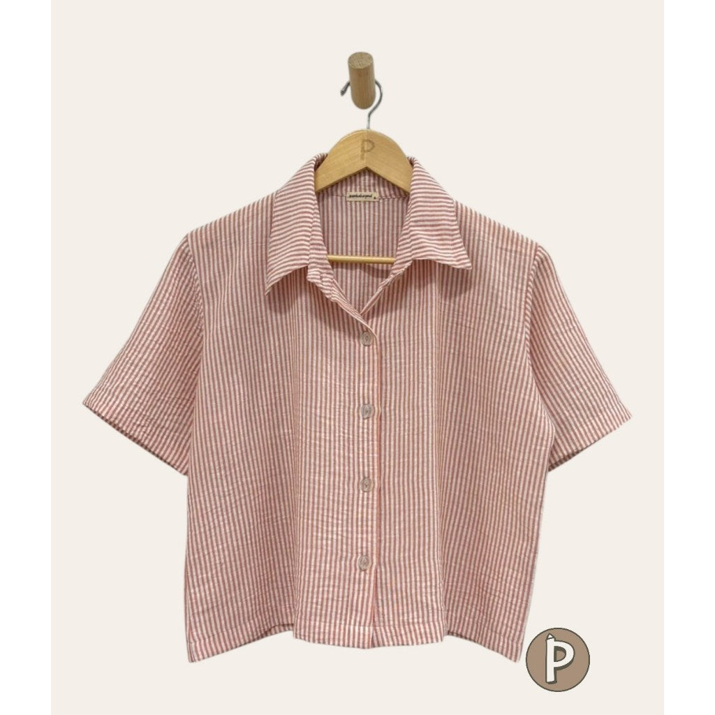 Pambahaymnl Stripes Buttoned Top