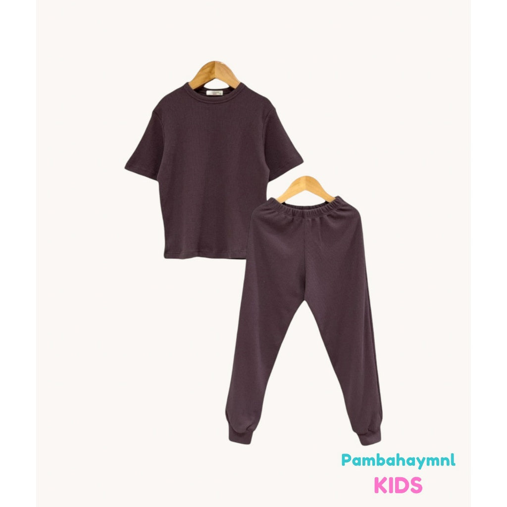 Pambahaymnl Kids Waffle Pjs Set (unisex)