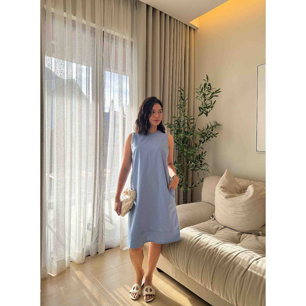 Pambahaymnl Sleeveless Premium Linen Shift Dress