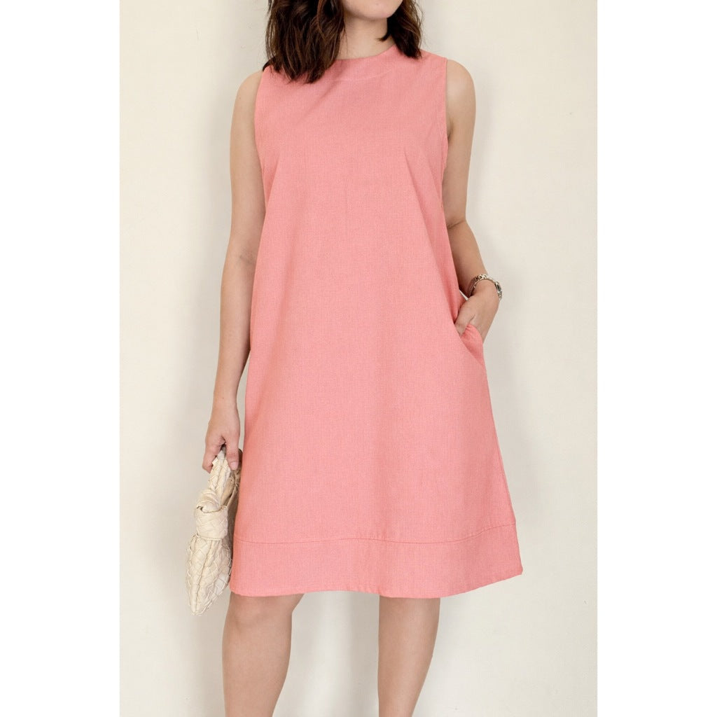 Pambahaymnl Sleeveless Premium Linen Shift Dress