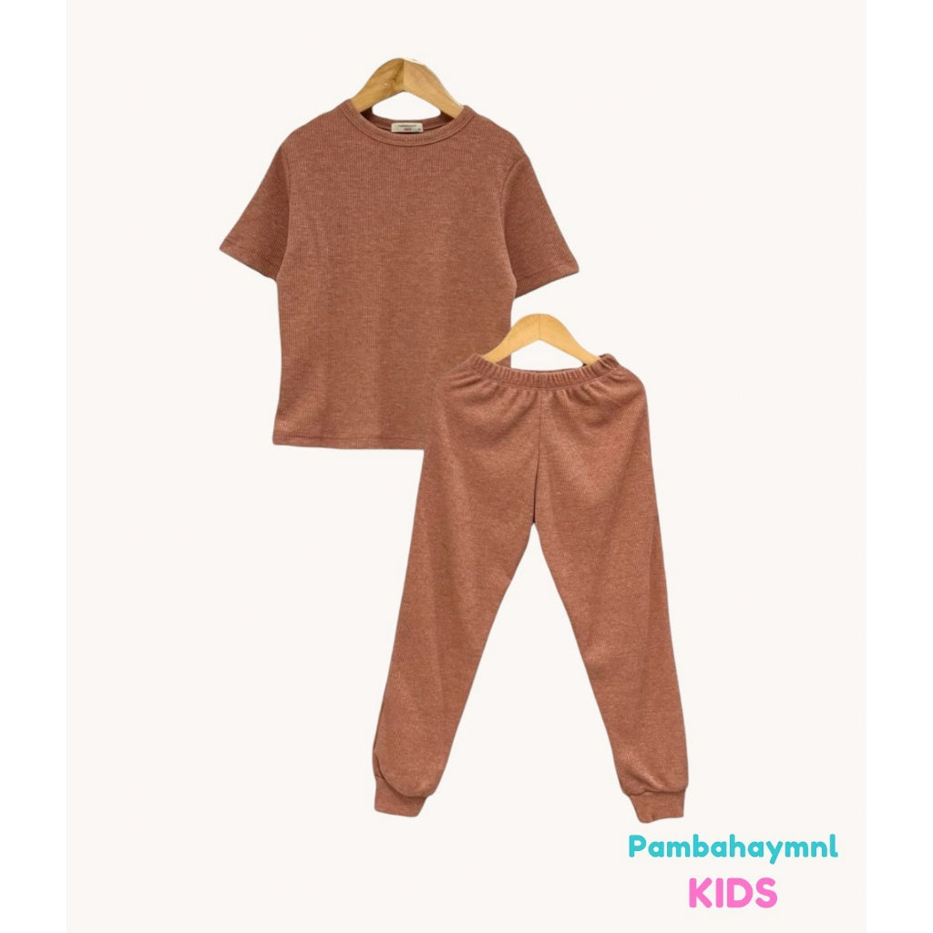 Pambahaymnl Kids Waffle Pjs Set (unisex)