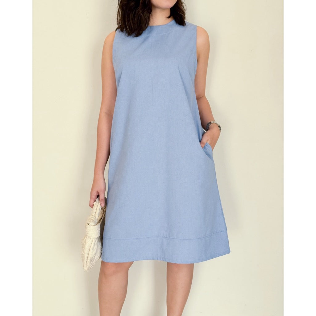 Pambahaymnl Sleeveless Premium Linen Shift Dress