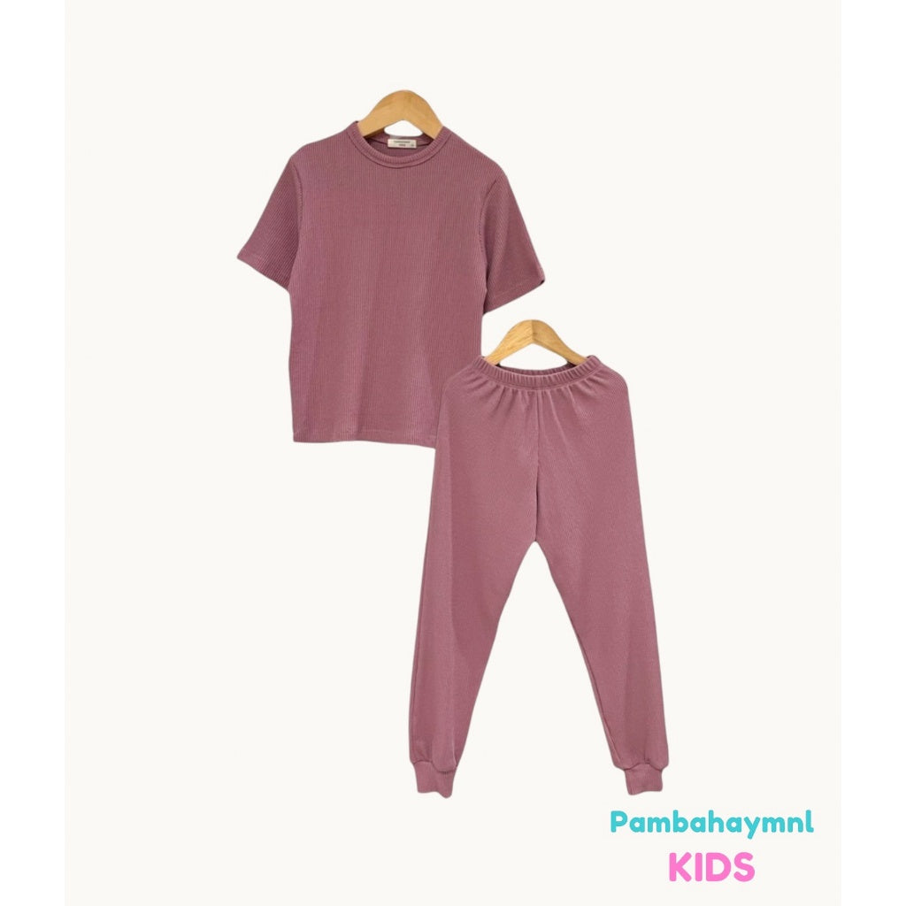 Pambahaymnl Kids Waffle Pjs Set (unisex)