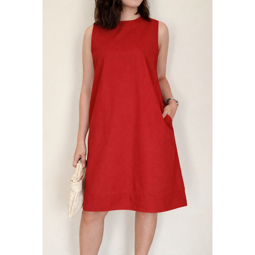 Pambahaymnl Sleeveless Premium Linen Shift Dress