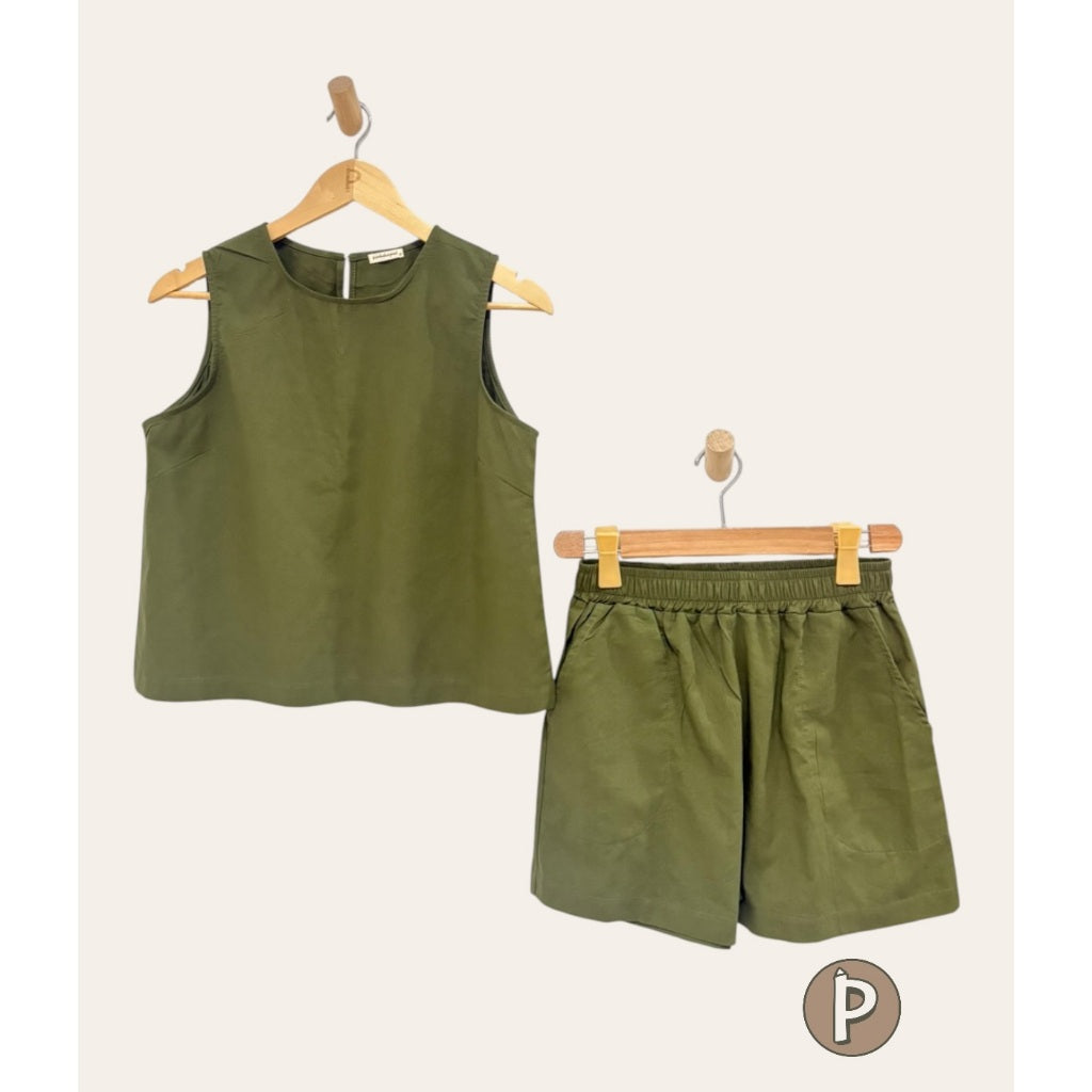 Pambahaymnl Sleeveless Linen Short Set (PRE ORDER)