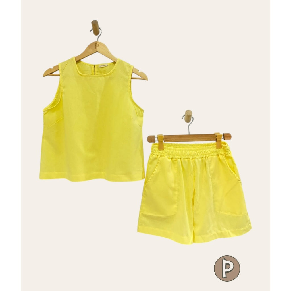 Pambahaymnl Sleeveless Linen Short Set (PRE ORDER)