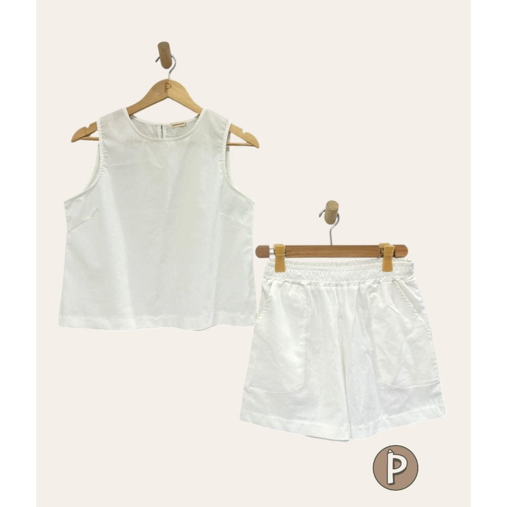 Pambahaymnl Sleeveless Linen Short Set (PRE ORDER)