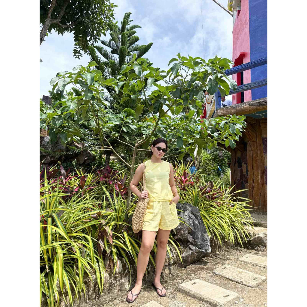 Pambahaymnl Sleeveless Linen Short Set (PRE ORDER)