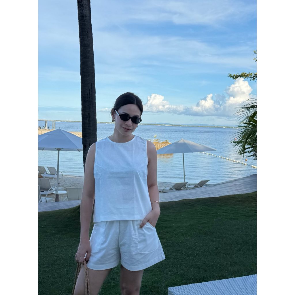 Pambahaymnl Sleeveless Linen Short Set (PRE ORDER)