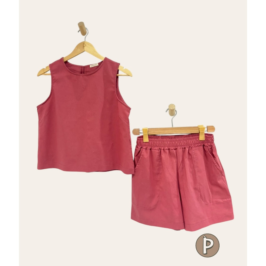 Pambahaymnl Sleeveless Linen Short Set (PRE ORDER)