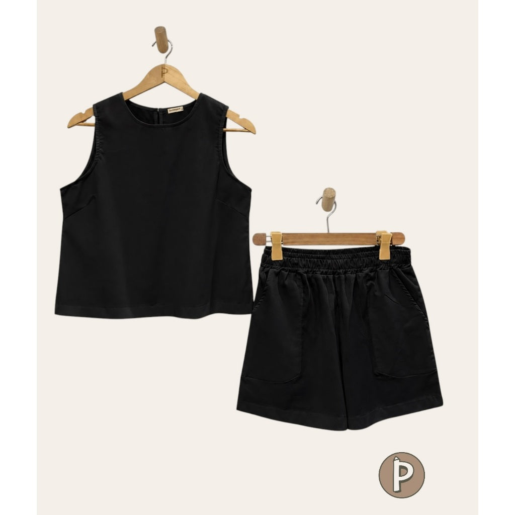 Pambahaymnl Sleeveless Linen Short Set (PRE ORDER)