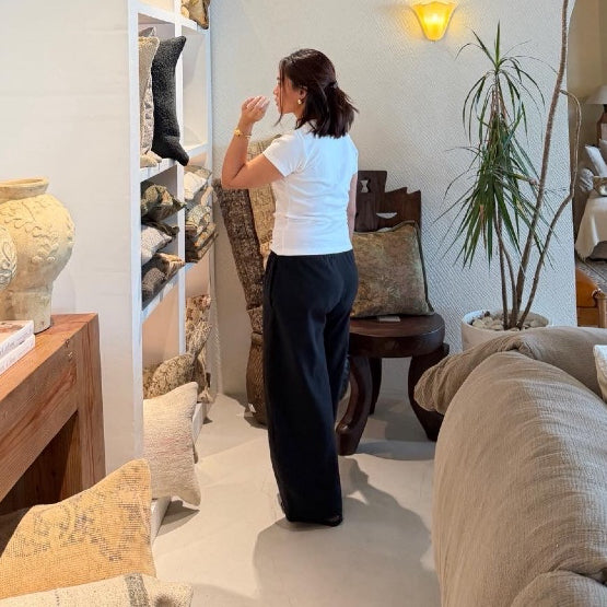 Pambahaymnl Barrel Leg Linen Pants