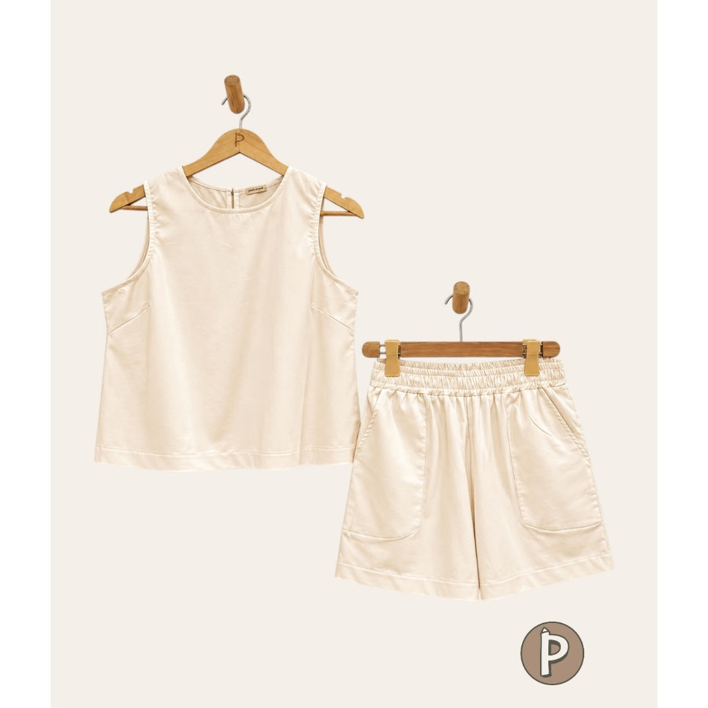 Pambahaymnl Sleeveless Linen Short Set (PRE ORDER)
