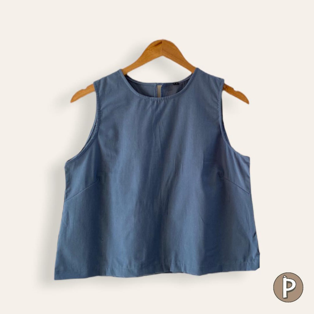 Pambahaymnl Sleeveless Linen Top