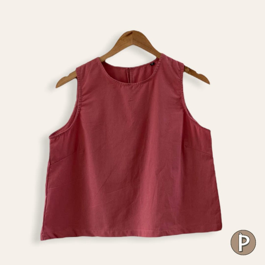 Pambahaymnl Sleeveless Linen Top