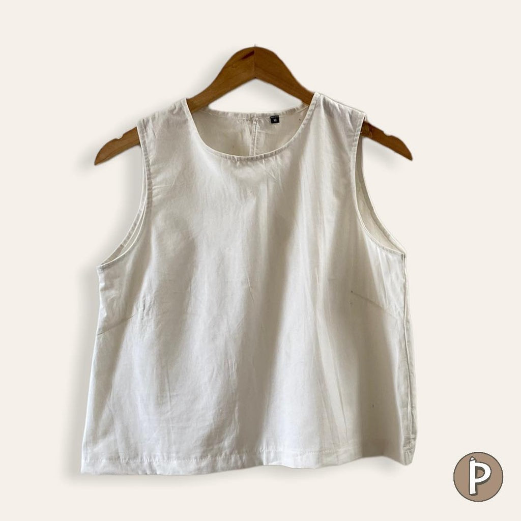 Pambahaymnl Sleeveless Linen Top