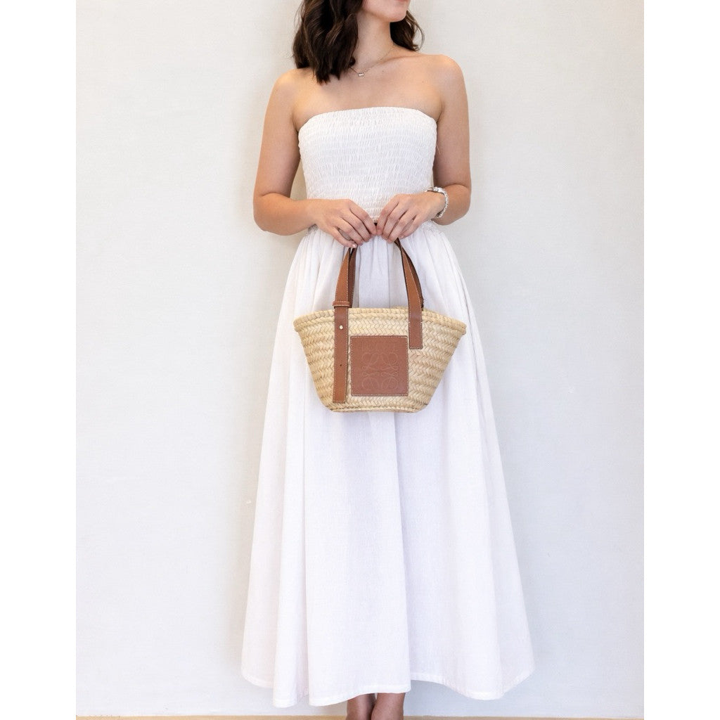 Pambahaymnl Smocked Linen Midi Dress